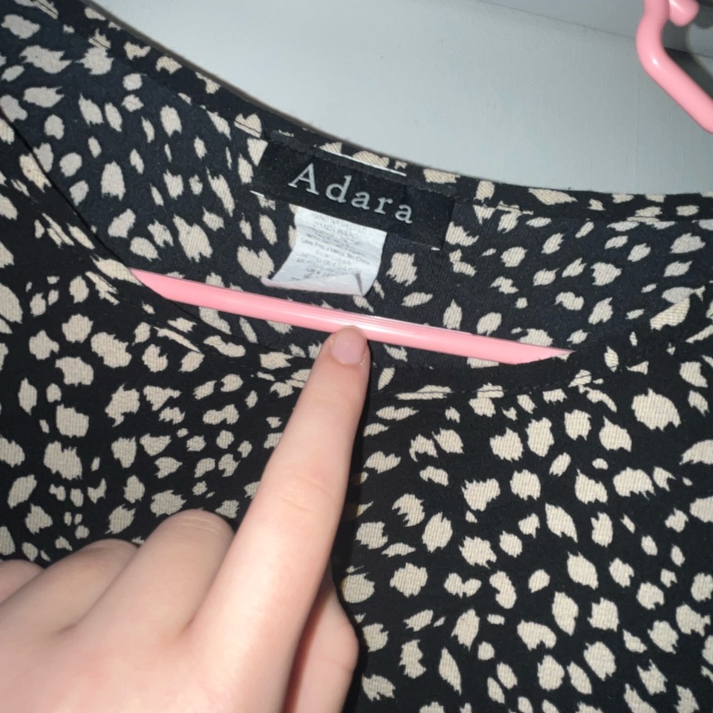 Adara Black and Cream Patterned Top